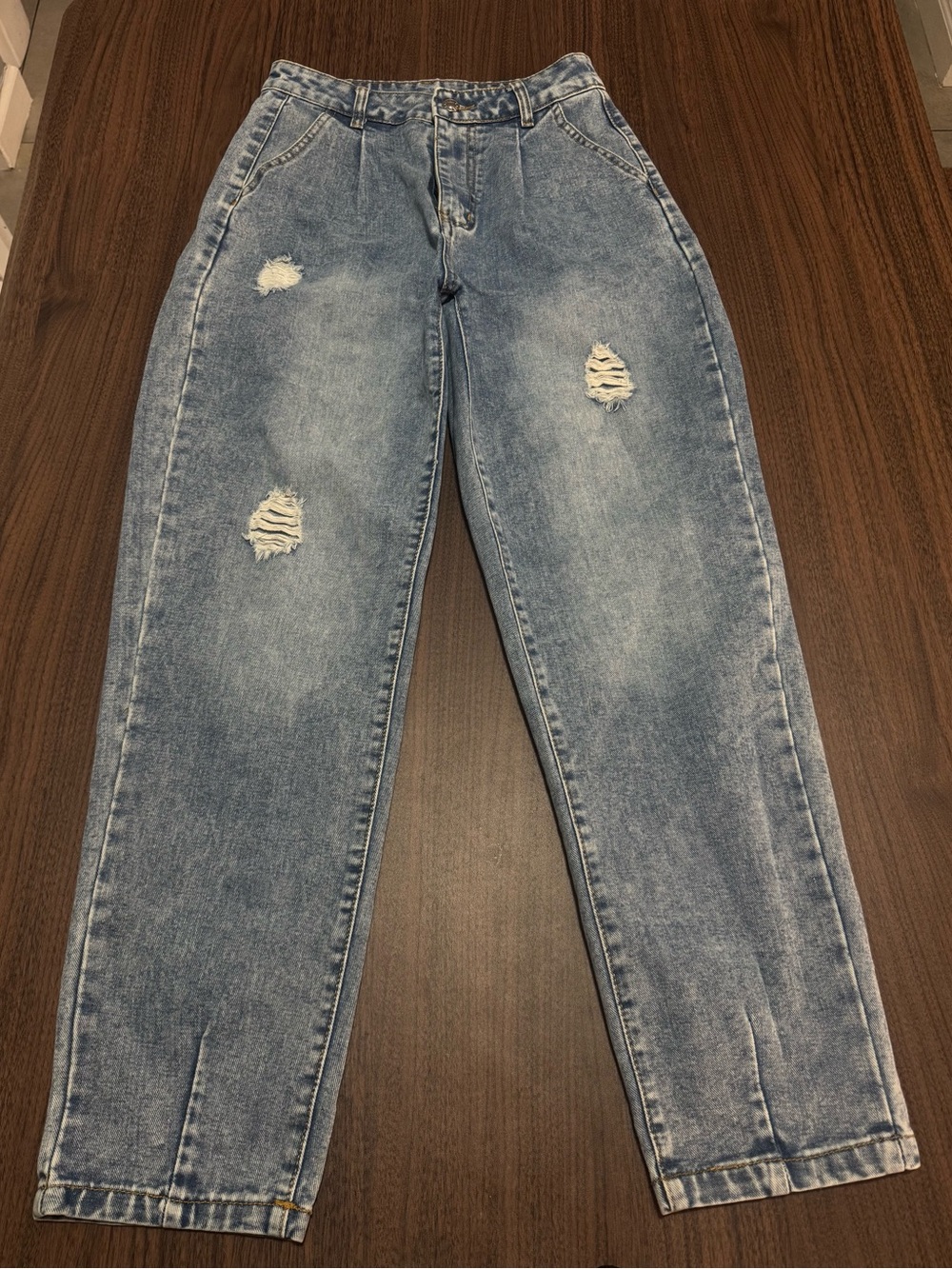 Shein Women's Blue High Rise Denim Jeans Size S Broken Zip
